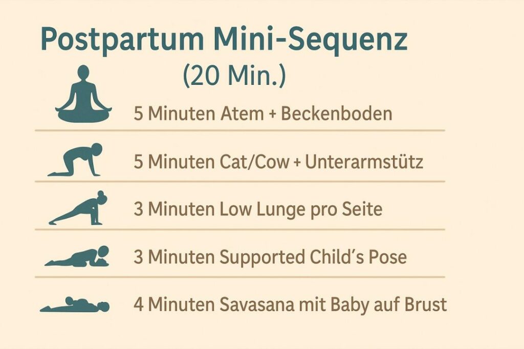 Postnatal Yoga Postpartum Mini Sequenz 20 Minuten